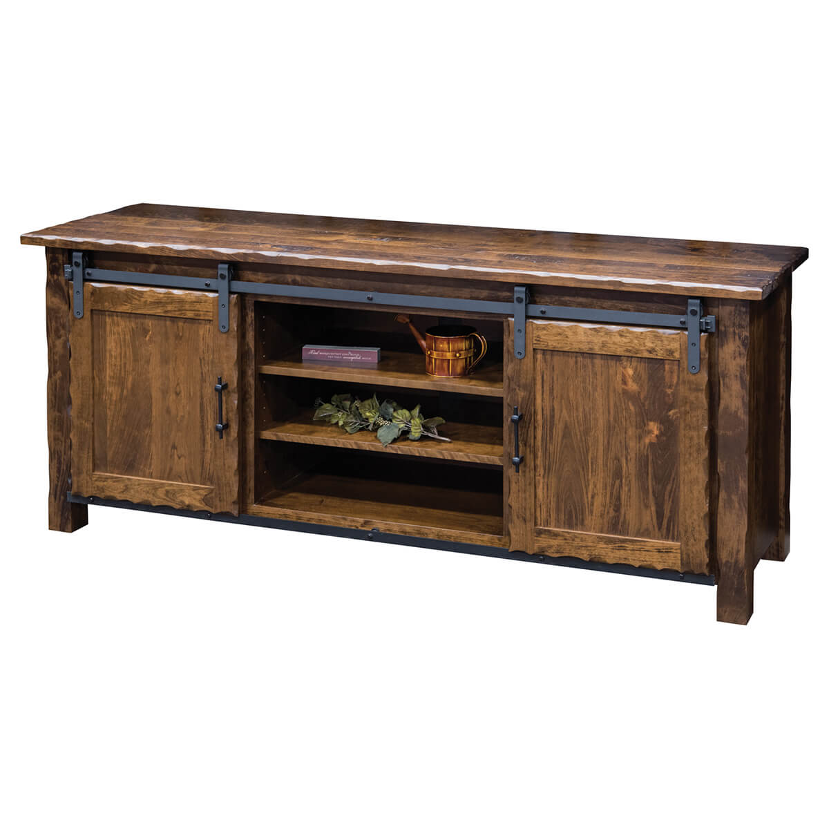 Read more about the article Hand Hewn TV Stand With Sliding Barn Door